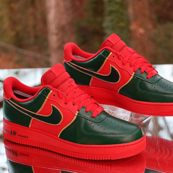 Nike Air Force 1 Red Green Gold Custom - Picture 11 of 15
